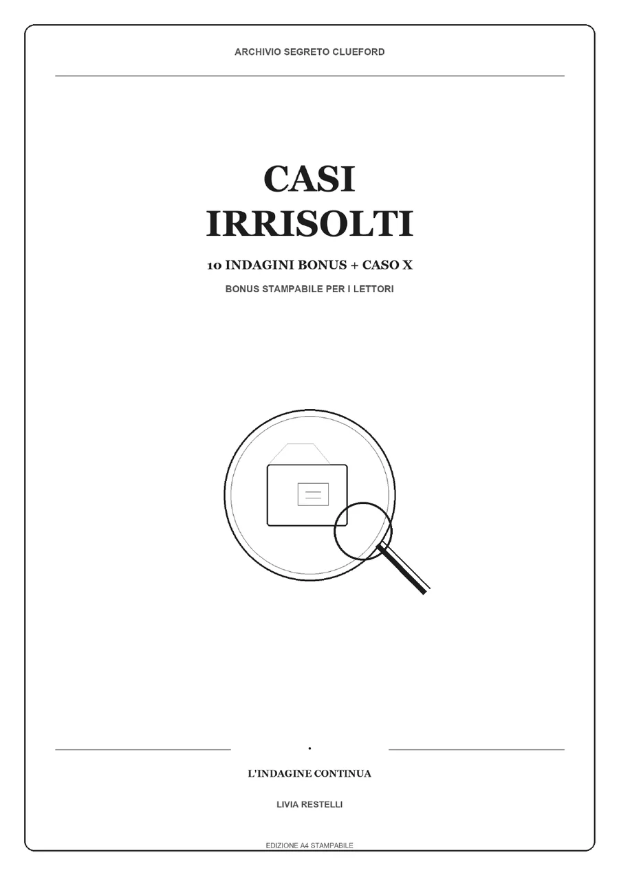 Copertina del PDF bonus Casi Irrisolti